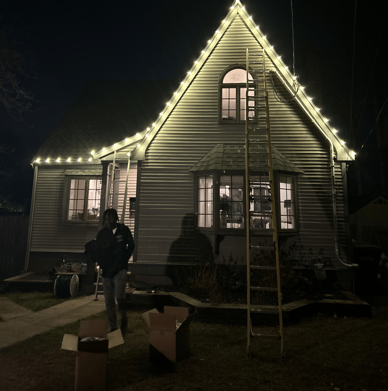 Exterior lighting: Bring holiday magic to your home with our Christmas exterior lighting services! We’ll transform your property into a festive winter wonderland.